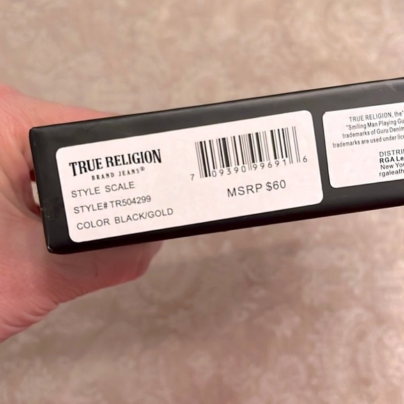 Brand New True Religion Leather Black Billfold Wallet Bottle Opener Keychain Set - Picture 13 of 16